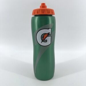 Gatorade 32oz Squeeze Water Bottle Green Orange High Flow Cap Sport Hydration